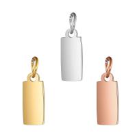 Stainless Steel Tag Charm, plated, fashion jewelry & Unisex, more colors for choice, 5PCs/Bag, Sold By Bag