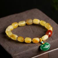 Beeswax Bracelet, with Kosmochlor Jade & Yunnan Red Agate & turquoise, 14K gold-filled, handmade & anti-fatigue & for woman, 7.50x9.50mm, Sold By PC