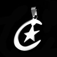 Stainless Steel Pendants Moon and Star original color Sold By PC