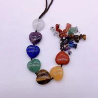 Висячие украшения, Природный камень, Сердце, разноцветный, 250mm, продается PC