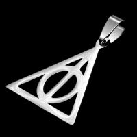 Stainless Steel Pendants, Triangle, original color, 29x30x1mm, Sold By PC