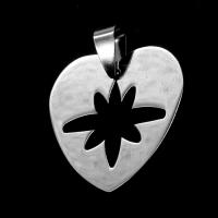 Stainless Steel Heart Pendants, original color, 23x29x1mm, Sold By PC