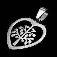 Stainless Steel Heart Pendants, original color, 26x27x1mm, Sold By PC