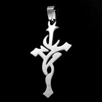 Stainless Steel Cross Pendants, original color, 44x26x1mm, Sold By PC