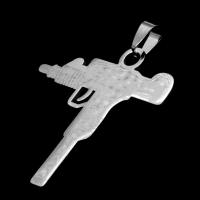 Stainless Steel Pendants, Gun, DIY, original color, 45x43x1mm, Sold By PC