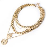 Multi Layer Necklace Zinc Alloy plated for woman Sold By PC