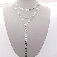 Multi Layer Necklace Zinc Alloy plated for woman Length 79 cm Sold By PC