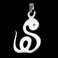 Bijoux pendentifs en acier inoxydable , serpent, couleur originale, 40x27x1mm, Vendu par PC