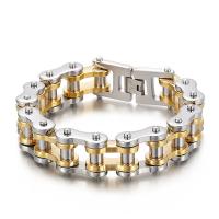 Partículas de aço pulseira, joias de moda & Vario tipos a sua escolha & para o homem, dourado, vendido por PC