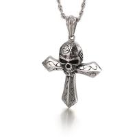Titanium Steel Pendants, Skull Cross, fashion jewelry & different styles for choice & for man, original color, Sold By PC