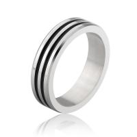 Titanium Steel Finger Ring plated Unisex 6mm Sold By PC