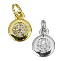 Cubic Zirconia Micro Pave Brass Pendant, plated, micro pave cubic zirconia, more colors for choice, 8x11x2mm, Hole:Approx 3.5mm, 20PCs/Lot, Sold By Lot