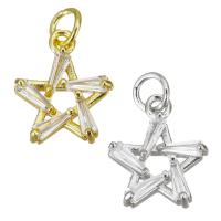 Cubic Zirconia Micro Pave Brass Pendant Star plated micro pave cubic zirconia & hollow Approx 3.5mm Sold By Lot