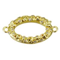 Cubic Zirconia Micro Pave Brass Connector gold color plated micro pave cubic zirconia & hollow Approx 1.5mm Sold By Lot