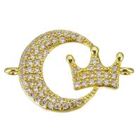 Cubic Zirconia Micro Pave Brass Connector gold color plated DIY & micro pave cubic zirconia Approx 1.5mm Sold By Lot