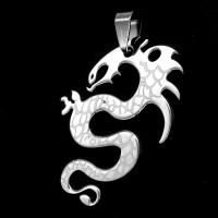 Stainless Steel Animal Pendants, Dragon, original color, 40x31x1mm, Sold By PC