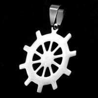 Rostfritt stål Smycken Hängen, ROSTFRITT STÅL, Ship Wheel, ursprungliga färgen, 28x27x1mm, Säljs av PC