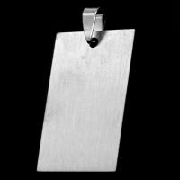 Stainless Steel Pendants, Rectangle, original color, 38x25x1mm, Sold By PC