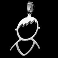 Stainless Steel Pendants, Boy, original color, 31x27x1mm, Sold By PC
