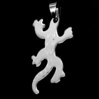 Stainless Steel Animal Pendants, Gecko, original color, 45x28x1mm, Sold By PC