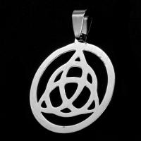 Stainless Steel Pendants, Round, original color, 30x28x1mm, Sold By PC