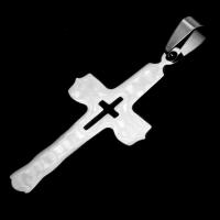 Нержавеющая сталь крест подвески, нержавеющая сталь, Kресты, оригинальный цвет, 45x26x1mm, продается PC