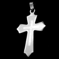 Stainless Steel Cross Pendants, original color, 55x35x1mm, Sold By PC