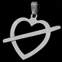 Stainless Steel Heart Pendants, original color, 33x43x1mm, Sold By PC