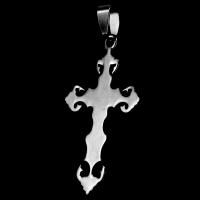 Нержавеющая сталь крест подвески, нержавеющая сталь, Kресты, оригинальный цвет, 42x24x1mm, продается PC