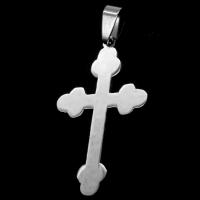 Stainless Steel Cross Pendants, original color, 42x25x1mm, Sold By PC