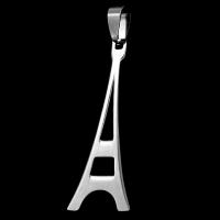 Colgantes de Acero Inoxidable, Torre, color original, 43x19x1mm, Vendido por UD