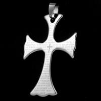 Stainless Steel Cross Pendants, original color, 49x35x1mm, Sold By PC