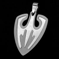 Stainless Steel Pendants, Teardrop, original color, 37x32x1mm, Sold By PC