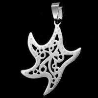 Stainless Steel Pendants, Starfish, original color, 36x30x1mm, Sold By PC