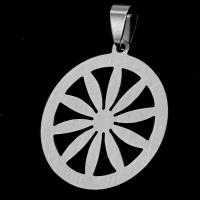 Stainless Steel Pendants, Round, original color, 33x30x1mm, Sold By PC