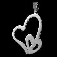 Stainless Steel Heart Pendants, original color, 33x33x1mm, Sold By PC