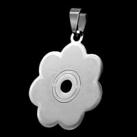 Stainless Steel Flower Pendant, original color, 34x30x1mm, Sold By PC