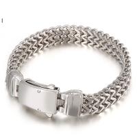 Bijoux bracelet en acier inoxydable, bijoux de mode & chaîne de maille & pour homme, couleur originale, Vendu par PC