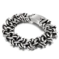 Stainless Steel smycken Armband, ROSTFRITT STÅL, mode smycken & Rope Chain & för människan, ursprungliga färgen, Säljs av PC