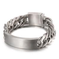 Nerezová ocel šperky náramek, Nerez, módní šperky & obrubník řetěz & pro muže, Původní barva, Prodáno By PC
