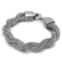 Stainless Steel smycken Armband, ROSTFRITT STÅL, vävt, mode smycken & mesh kedja & för människan, ursprungliga färgen, Säljs av PC