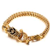 Stainless Steel Jewelry Bracelet, woven, fashion jewelry & for man, gold, Sold By PC