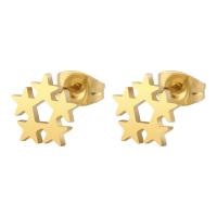 Titanium Steel Stud Earring, plated, fashion jewelry & Unisex, more colors for choice, 0.80x11x9mm, Sold By PC