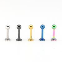 Titanium Stål læbe ring, forgyldt, Unisex & forskellig størrelse for valg, flere farver til valg, Solgt af PC