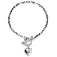 Stainless Steel Anklet, Heart, plated, fashion jewelry & different length for choice & rolo chain & for woman, more colors for choice, Sold By PC