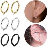 Stainless Steel Huggie Hoop Earring plated fashion jewelry & for woman Sold By PC