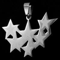 Stainless Steel Pendants, Star, original color, 28x43x1mm, Sold By PC