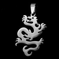 Stainless Steel Animal Pendants Dragon original color Sold By PC