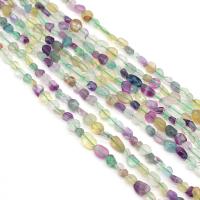 Perles de fluorite, Fluorine, pepite, DIY, multicolore, 6-8mm, Vendu par 38 cm brin