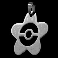 Stainless Steel Flower Pendant, original color, 32x33x1mm, Sold By PC